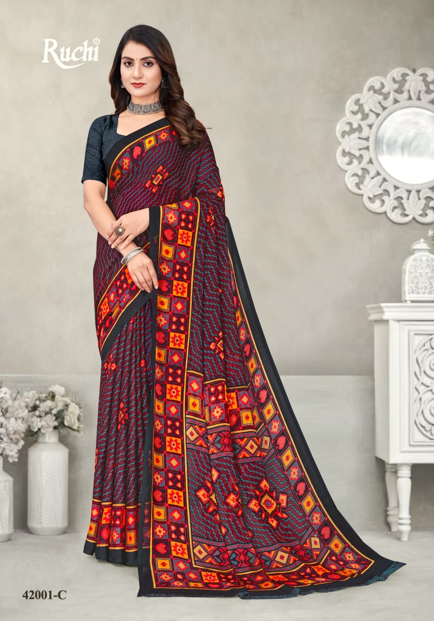 Star Chiffon Vol 192 By Ruchi Chiffon Surat Daily Wear Saree Wholesale Market